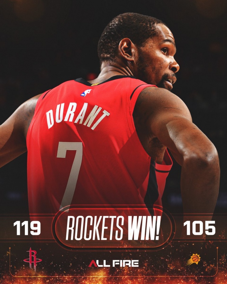 开云下载-7连胜以7号为封面!火箭官方赢球海报封面人物——杜兰特